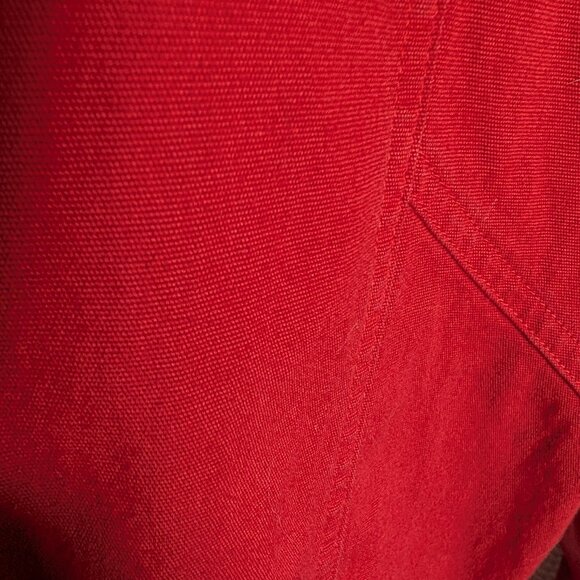 Moda International Women's Y2K Red Cotton Pants Size 12 Low rise Wide belt - Picture 9 of 13